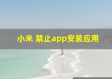 小米 禁止app安装应用